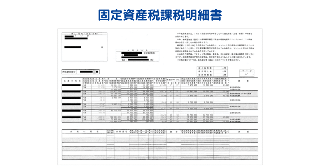 固定資産税課税明細書